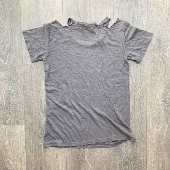 LNA Bolero Tee T-shirt Top Cut out Short Sleeve Cotton blend Brown Size XS - Picture 12 of 13